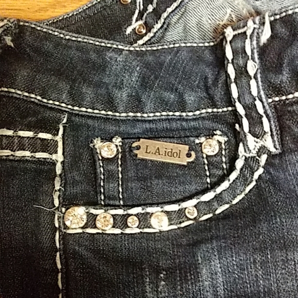 L A Idol women's size 3 embellished jeans 26.5x33 - Picture 8 of 8